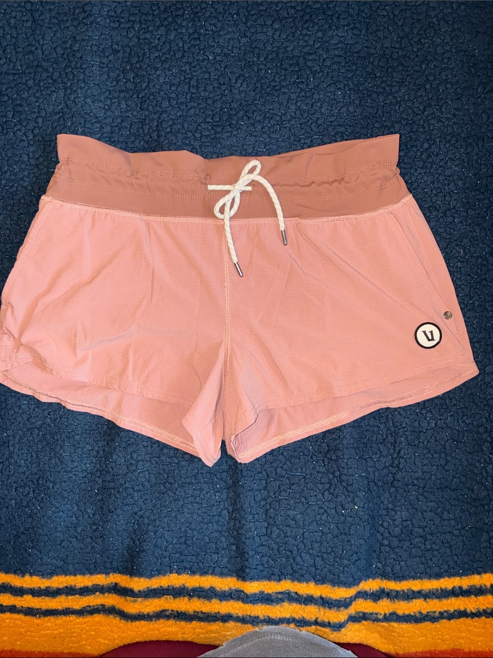 Vuori Pink Two-Tone Athletic Drawstring Shorts